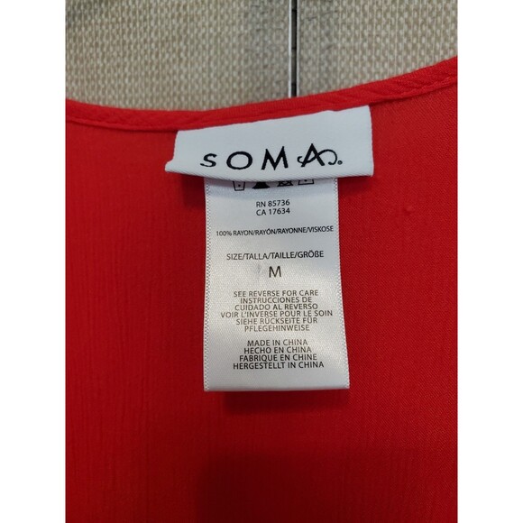 Soma Swim Crinkle Caftan Semi-Sheer Swimsuit Cover-Up Bubble Lace Trim Size MED - Picture 3 of 6